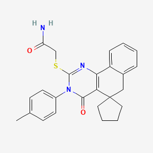 2-{[3-(4-methylphenyl)-4-oxo-4,6-dihydro-3H-spiro[benzo[h]quinazoline-5,1'-cyclopentan]-2-yl]thio}acetamide