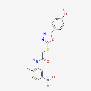 2-((5-(4-Methoxyphenyl)-1,3,4-oxadiazol-2-yl)thio)-N-(2-methyl-5-nitrophenyl)acetamide