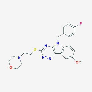 5-(4-fluorobenzyl)-8-methoxy-3-{[2-(4-morpholinyl)ethyl]sulfanyl}-5H-[1,2,4]triazino[5,6-b]indole