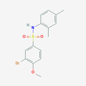 molecular formula C15H16BrNO3S B3573542 3-bromo-N-(2,4-dimethylphenyl)-4-methoxybenzenesulfonamide 