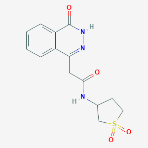 molecular formula C14H15N3O4S B357355 N-(1,1-dioxidotetrahydrothiophen-3-yl)-2-(4-oxo-3,4-dihydrophthalazin-1-yl)acetamide CAS No. 919739-34-7