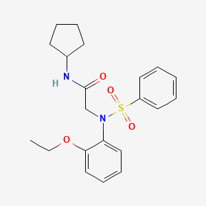 2-[N-(benzenesulfonyl)-2-ethoxyanilino]-N-cyclopentylacetamide