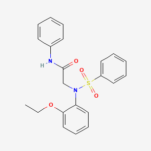 molecular formula C22H22N2O4S B3573567 N~2~-(2-ethoxyphenyl)-N~1~-phenyl-N~2~-(phenylsulfonyl)glycinamide 