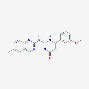 molecular formula C21H19N5O2 B357360 2-[(4,6-dimethyl-2-quinazolinyl)amino]-6-(3-methoxyphenyl)-4(3H)-pyrimidinone CAS No. 921117-00-2