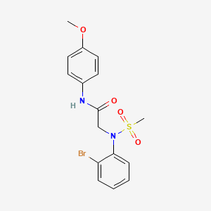 molecular formula C16H17BrN2O4S B3573624 N~2~-(2-bromophenyl)-N~1~-(4-methoxyphenyl)-N~2~-(methylsulfonyl)glycinamide 