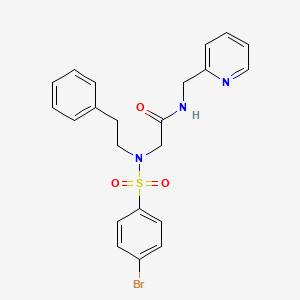 N~2~-(4-Bromobenzene-1-sulfonyl)-N~2~-(2-phenylethyl)-N-[(pyridin-2-yl)methyl]glycinamide