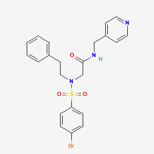 2-[(4-bromophenyl)sulfonyl-(2-phenylethyl)amino]-N-(pyridin-4-ylmethyl)acetamide