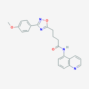 molecular formula C22H20N4O3 B357369 4-[3-(4-methoxyphenyl)-1,2,4-oxadiazol-5-yl]-N-(5-quinolinyl)butanamide CAS No. 921061-27-0