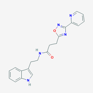 molecular formula C20H19N5O2 B357374 N-[2-(1H-indol-3-yl)ethyl]-3-[3-(2-pyridinyl)-1,2,4-oxadiazol-5-yl]propanamide CAS No. 921159-63-9