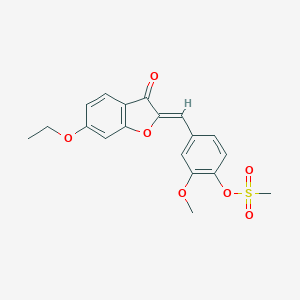 molecular formula C19H18O7S B357377 (Z)-4-((6-ethoxy-3-oxobenzofuran-2(3H)-ylidene)methyl)-2-methoxyphenyl methanesulfonate CAS No. 869078-76-2