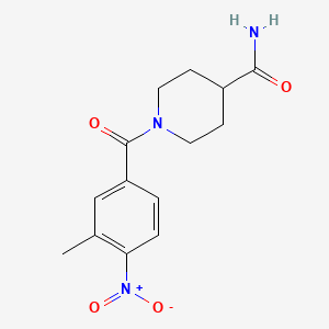 molecular formula C14H17N3O4 B3573776 1-(3-methyl-4-nitrobenzoyl)-4-piperidinecarboxamide 