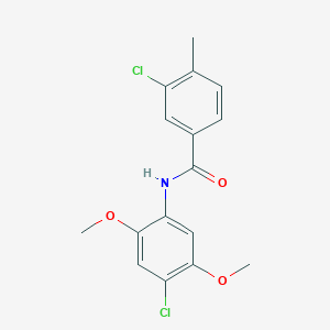 molecular formula C16H15Cl2NO3 B3573788 3-chloro-N-(4-chloro-2,5-dimethoxyphenyl)-4-methylbenzamide 