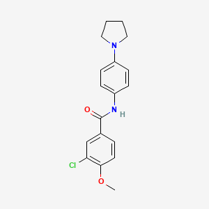 3-chloro-4-methoxy-N-[4-(pyrrolidin-1-yl)phenyl]benzamide