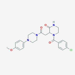 4-(4-chlorobenzoyl)-3-{2-[4-(4-methoxyphenyl)piperazino]-2-oxoethyl}tetrahydro-2(1H)-pyrazinone