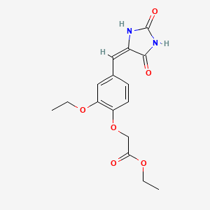 ETHYL 2-(4-{[(4E)-2,5-DIOXOIMIDAZOLIDIN-4-YLIDENE]METHYL}-2-ETHOXYPHENOXY)ACETATE