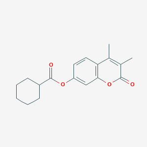 molecular formula C18H20O4 B3573966 3,4-dimethyl-2-oxo-2H-chromen-7-yl cyclohexanecarboxylate 