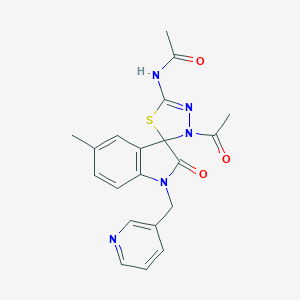 N-[4-acetyl-5'-methyl-2'-oxo-1'-(pyridin-3-ylmethyl)spiro[1,3,4-thiadiazole-5,3'-indole]-2-yl]acetamide