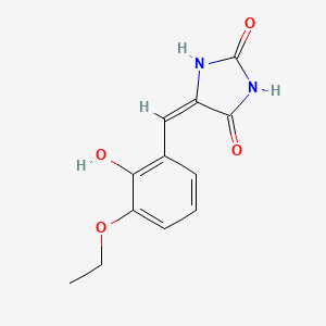 molecular formula C12H12N2O4 B3574008 (5E)-5-(3-ethoxy-2-hydroxybenzylidene)imidazolidine-2,4-dione 