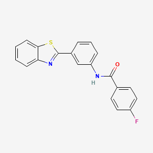 molecular formula C20H13FN2OS B3574012 N-[3-(1,3-benzothiazol-2-yl)phenyl]-4-fluorobenzamide 