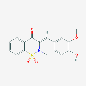 molecular formula C17H15NO5S B357402 3-(4-hydroxy-3-methoxybenzylidene)-2-methyl-2,3-dihydro-4H-1,2-benzothiazin-4-one 1,1-dioxide CAS No. 929821-53-4