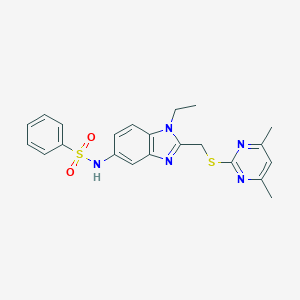 N-(2-{[(4,6-dimethyl-2-pyrimidinyl)sulfanyl]methyl}-1-ethyl-1H-benzimidazol-5-yl)benzenesulfonamide