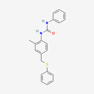 molecular formula C21H20N2OS B3574054 N-{2-methyl-4-[(phenylthio)methyl]phenyl}-N'-phenylurea 