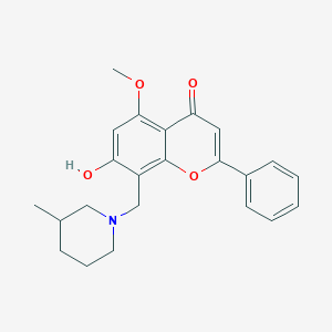 molecular formula C23H25NO4 B357411 7-hydroxy-5-methoxy-8-((3-methylpiperidin-1-yl)methyl)-2-phenyl-4H-chromen-4-one CAS No. 921112-18-7