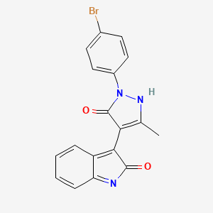 3-[1-(4-bromophenyl)-3-methyl-5-oxo-1,5-dihydro-4H-pyrazol-4-ylidene]-1,3-dihydro-2H-indol-2-one