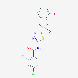2,4-dichloro-N-{5-[(2-fluorobenzyl)sulfonyl]-1,3,4-thiadiazol-2-yl}benzamide