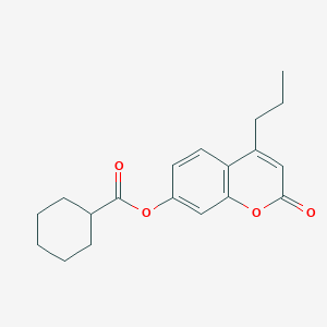 molecular formula C19H22O4 B3574152 2-oxo-4-propyl-2H-chromen-7-yl cyclohexanecarboxylate 