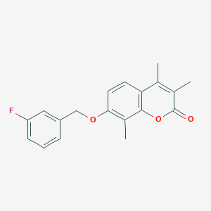 7-[(3-FLUOROPHENYL)METHOXY]-3,4,8-TRIMETHYL-2H-CHROMEN-2-ONE