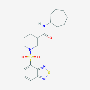 molecular formula C19H26N4O3S2 B357418 1-(2,1,3-benzothiadiazol-4-ylsulfonyl)-N-cycloheptyl-3-piperidinecarboxamide CAS No. 901731-05-3