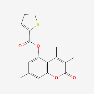 3,4,7-trimethyl-2-oxo-2H-chromen-5-yl thiophene-2-carboxylate