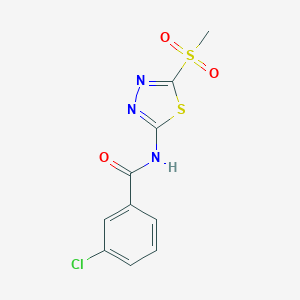 molecular formula C10H8ClN3O3S2 B357423 3-chloro-N-[5-(methylsulfonyl)-1,3,4-thiadiazol-2-yl]benzamide CAS No. 895846-53-4