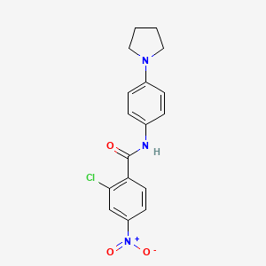 2-chloro-4-nitro-N-[4-(pyrrolidin-1-yl)phenyl]benzamide