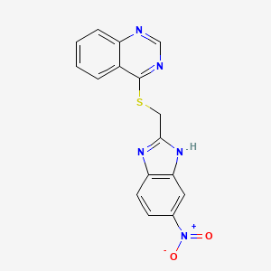 4-{[(6-nitro-1H-benzimidazol-2-yl)methyl]thio}quinazoline