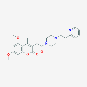 5,7-dimethoxy-4-methyl-3-(2-oxo-2-{4-[2-(2-pyridinyl)ethyl]-1-piperazinyl}ethyl)-2H-chromen-2-one