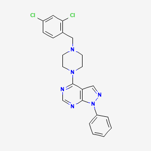 4-[4-[(2,4-Dichlorophenyl)methyl]piperazin-1-yl]-1-phenylpyrazolo[3,4-d]pyrimidine