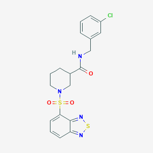 molecular formula C19H19ClN4O3S2 B357427 1-(2,1,3-benzothiadiazol-4-ylsulfonyl)-N-(3-chlorobenzyl)-3-piperidinecarboxamide CAS No. 921081-43-8