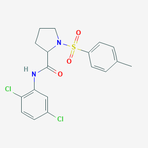 molecular formula C18H18Cl2N2O3S B357428 N-(2,5-dichlorophenyl)-1-[(4-methylphenyl)sulfonyl]-2-pyrrolidinecarboxamide CAS No. 1025392-96-4