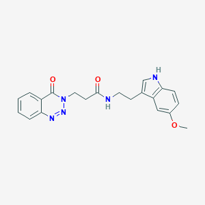 molecular formula C21H21N5O3 B357432 N-[2-(5-methoxy-1H-indol-3-yl)ethyl]-3-(4-oxo-1,2,3-benzotriazin-3(4H)-yl)propanamide CAS No. 921119-69-9