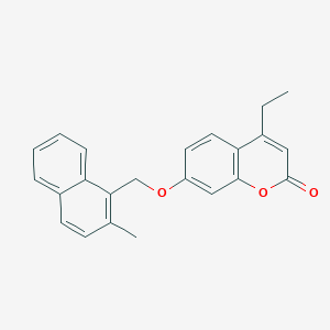 molecular formula C23H20O3 B3574320 4-ethyl-7-[(2-methylnaphthalen-1-yl)methoxy]-2H-chromen-2-one 