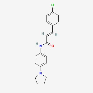 molecular formula C19H19ClN2O B3574327 (E)-3-(4-chlorophenyl)-N-(4-pyrrolidin-1-ylphenyl)prop-2-enamide 