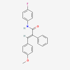 (E)-N-(4-fluorophenyl)-3-(4-methoxyphenyl)-2-phenylprop-2-enamide