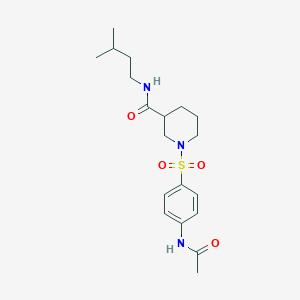 molecular formula C19H29N3O4S B357438 1-{[4-(acetylamino)phenyl]sulfonyl}-N-isopentyl-3-piperidinecarboxamide CAS No. 919737-54-5
