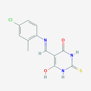 5-[(4-CHLORO-2-METHYLANILINO)METHYLENE]-2-THIOXODIHYDRO-4,6(1H,5H)-PYRIMIDINEDIONE