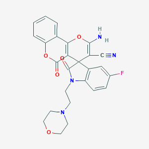 2'-Amino-5-fluoro-1-(2-morpholin-4-ylethyl)-2,5'-dioxospiro[indole-3,4'-pyrano[3,2-c]chromene]-3'-carbonitrile