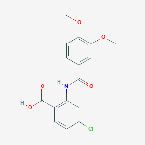 molecular formula C16H14ClNO5 B3574402 4-chloro-2-[(3,4-dimethoxybenzoyl)amino]benzoic acid 