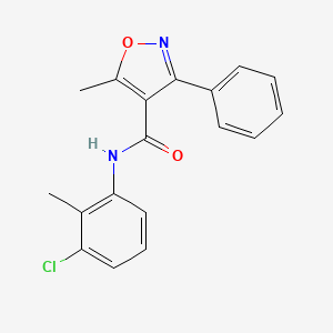 N-(3-chloro-2-methylphenyl)-5-methyl-3-phenyl-1,2-oxazole-4-carboxamide