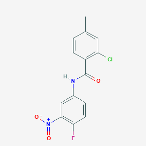 molecular formula C14H10ClFN2O3 B3574435 2-chloro-N-(4-fluoro-3-nitrophenyl)-4-methylbenzamide 